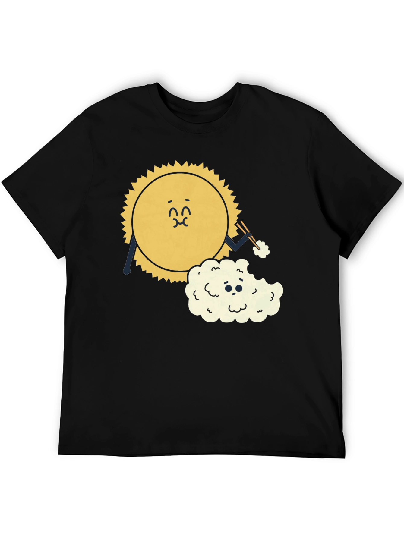 Sun Eating Cloud Graphic Tee - Black Cotton Blend