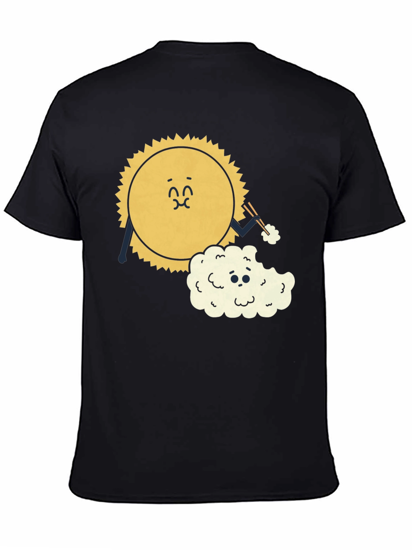 Sun Eating Cloud Graphic Tee - Black Cotton Blend