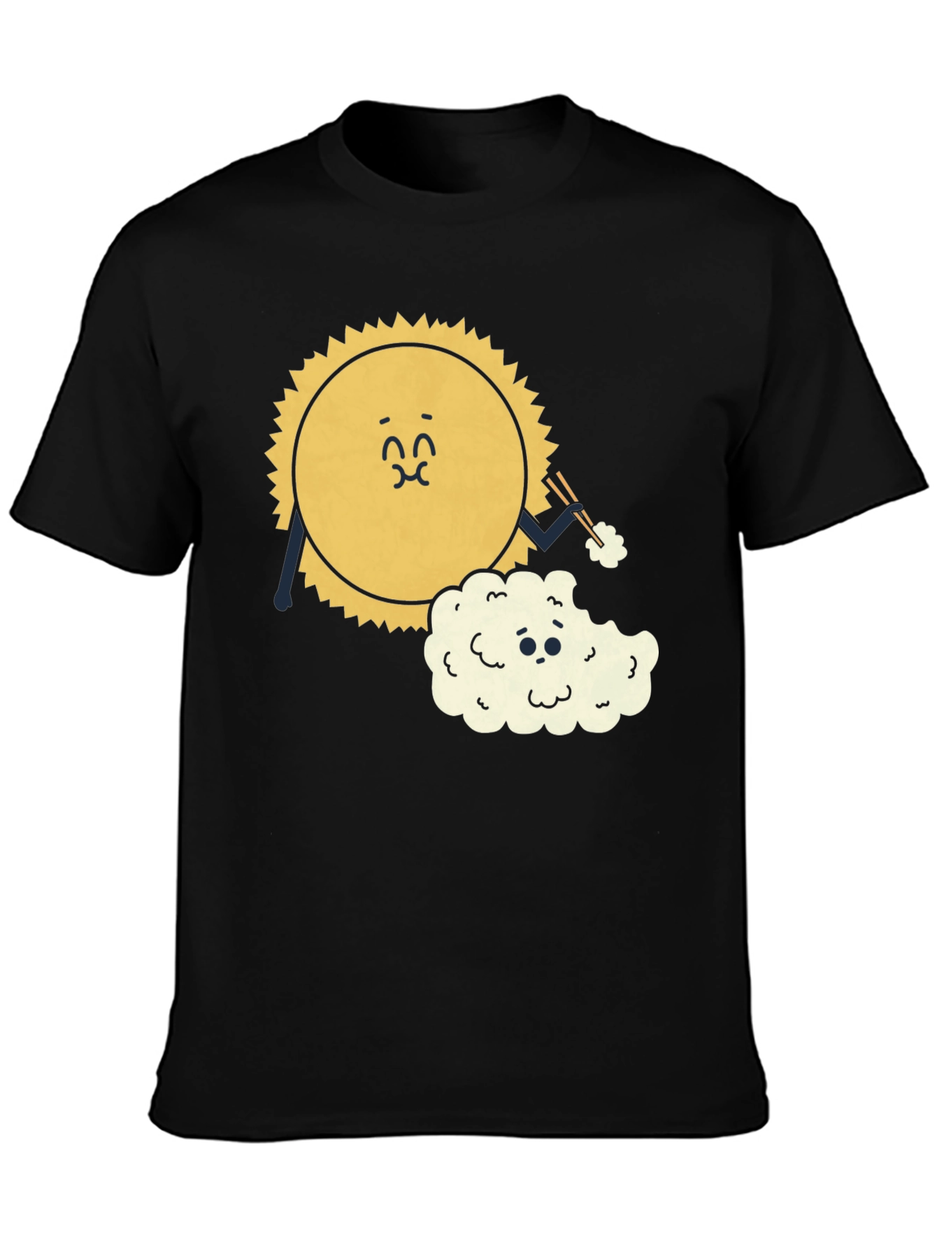 Sun Eating Cloud Graphic Tee - Black Cotton Blend