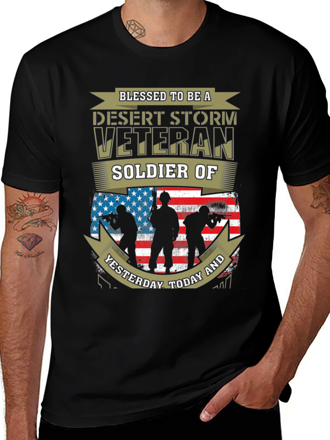 Desert Storm Veteran Soldier Graphic T-Shirt