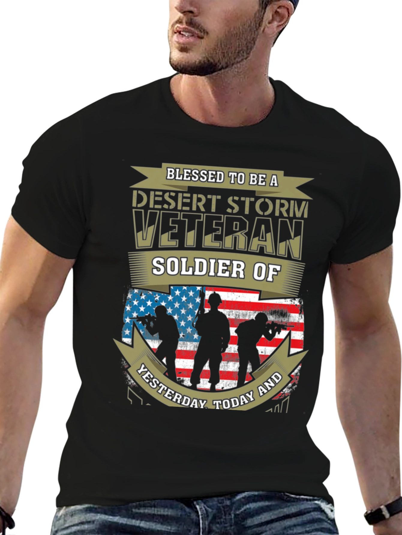 Desert Storm Veteran Soldier Graphic T-Shirt