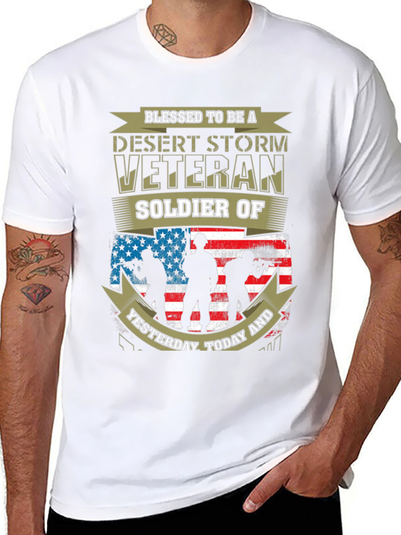 Desert Storm Veteran Soldier Graphic T-Shirt