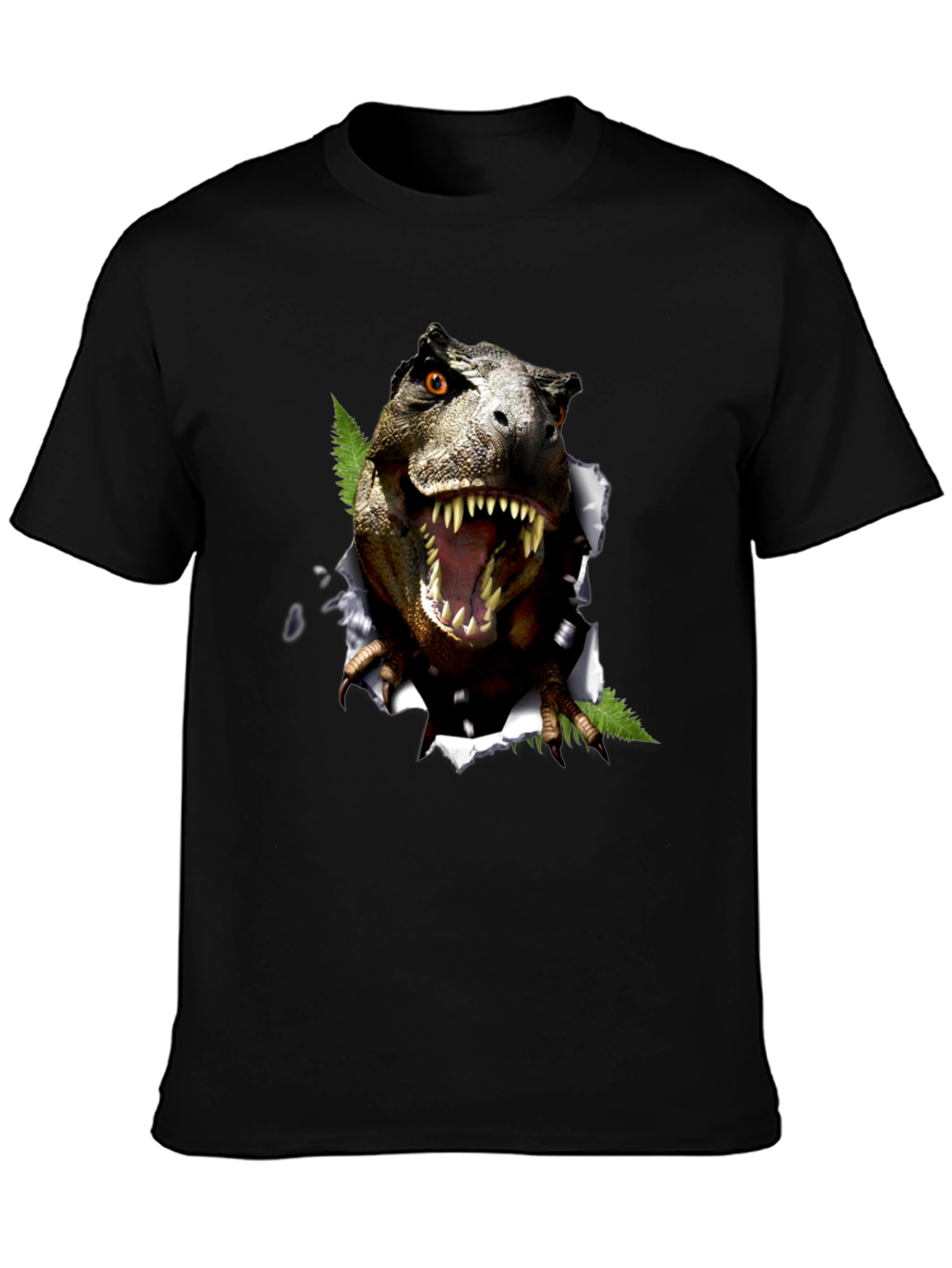 Dinosaur Graphic T-Shirt - Black Cotton Blend Tee