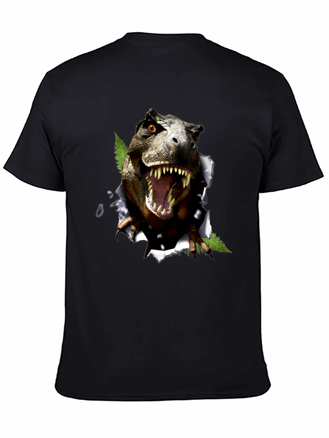 Dinosaur Graphic T-Shirt - Black Cotton Blend Tee