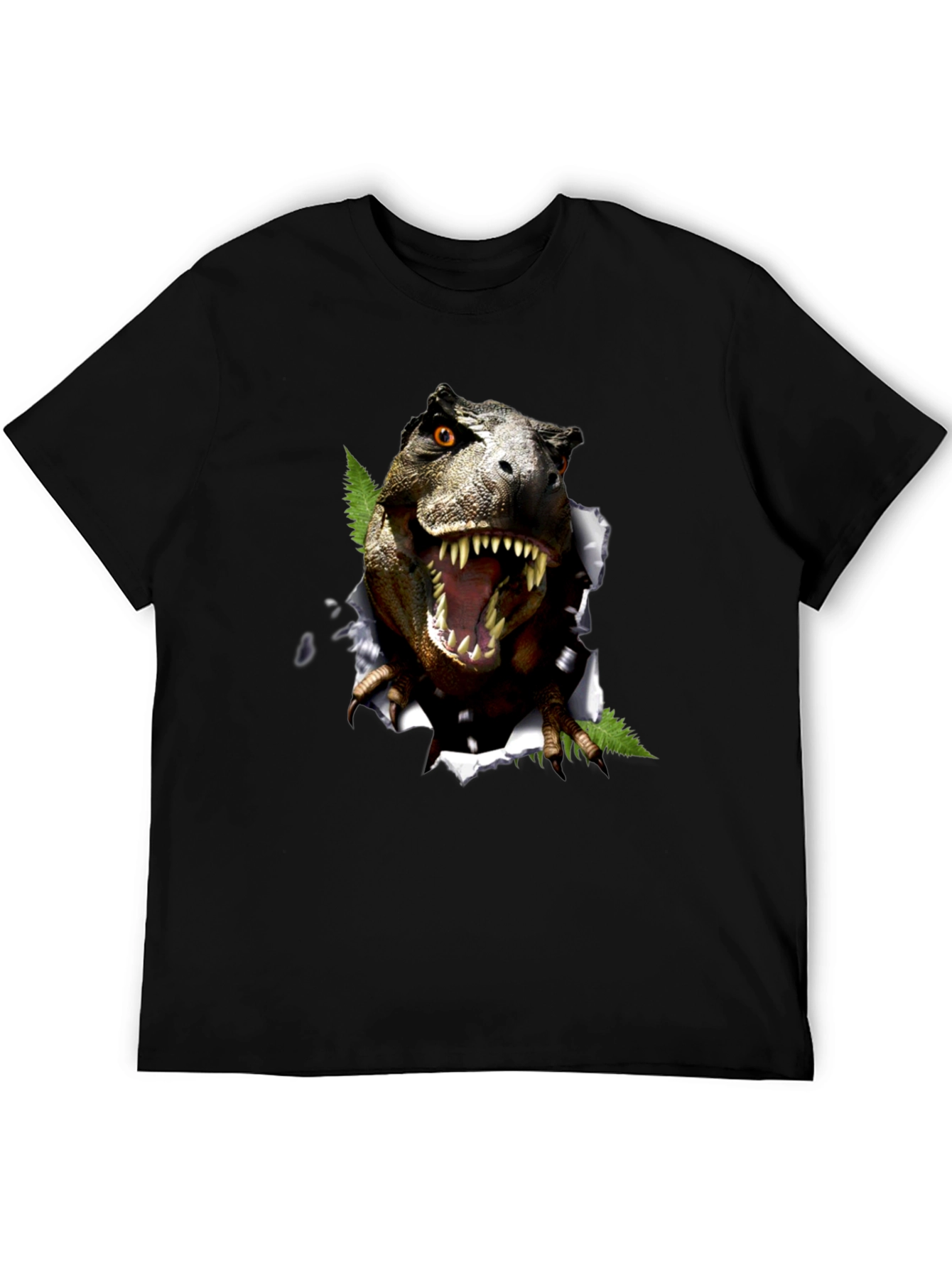 Dinosaur Graphic T-Shirt - Black Cotton Blend Tee
