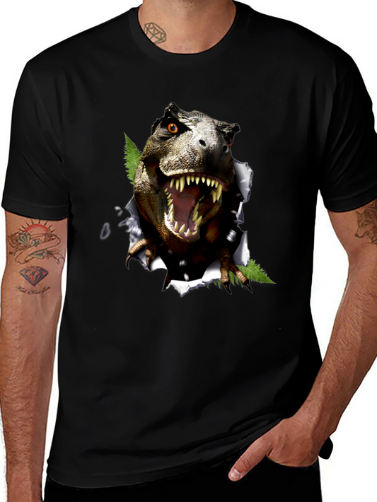 Dinosaur Graphic T-Shirt - Black Cotton Blend Tee