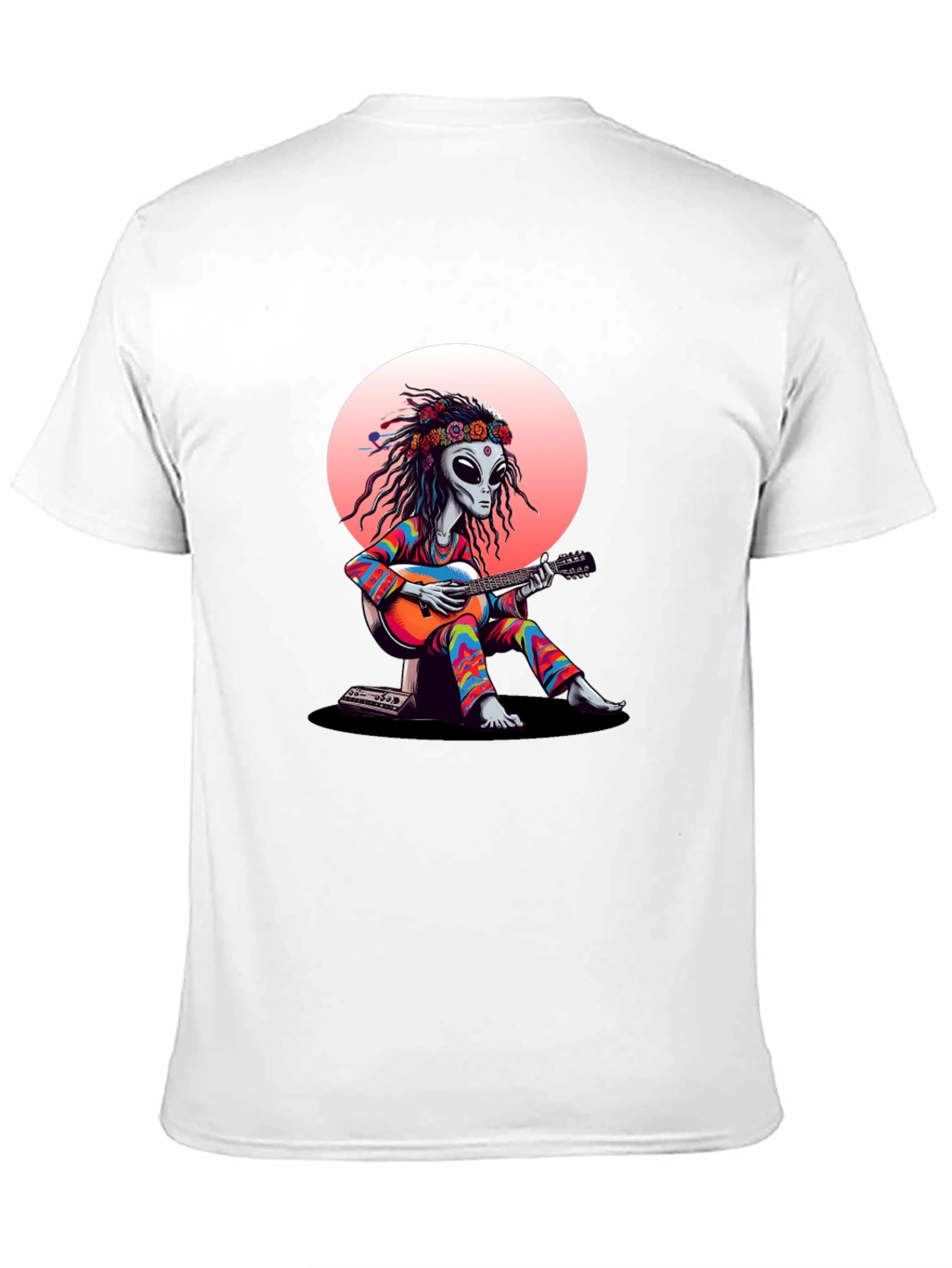 Alien Hippie T-Shirt: Retro Guitar Player