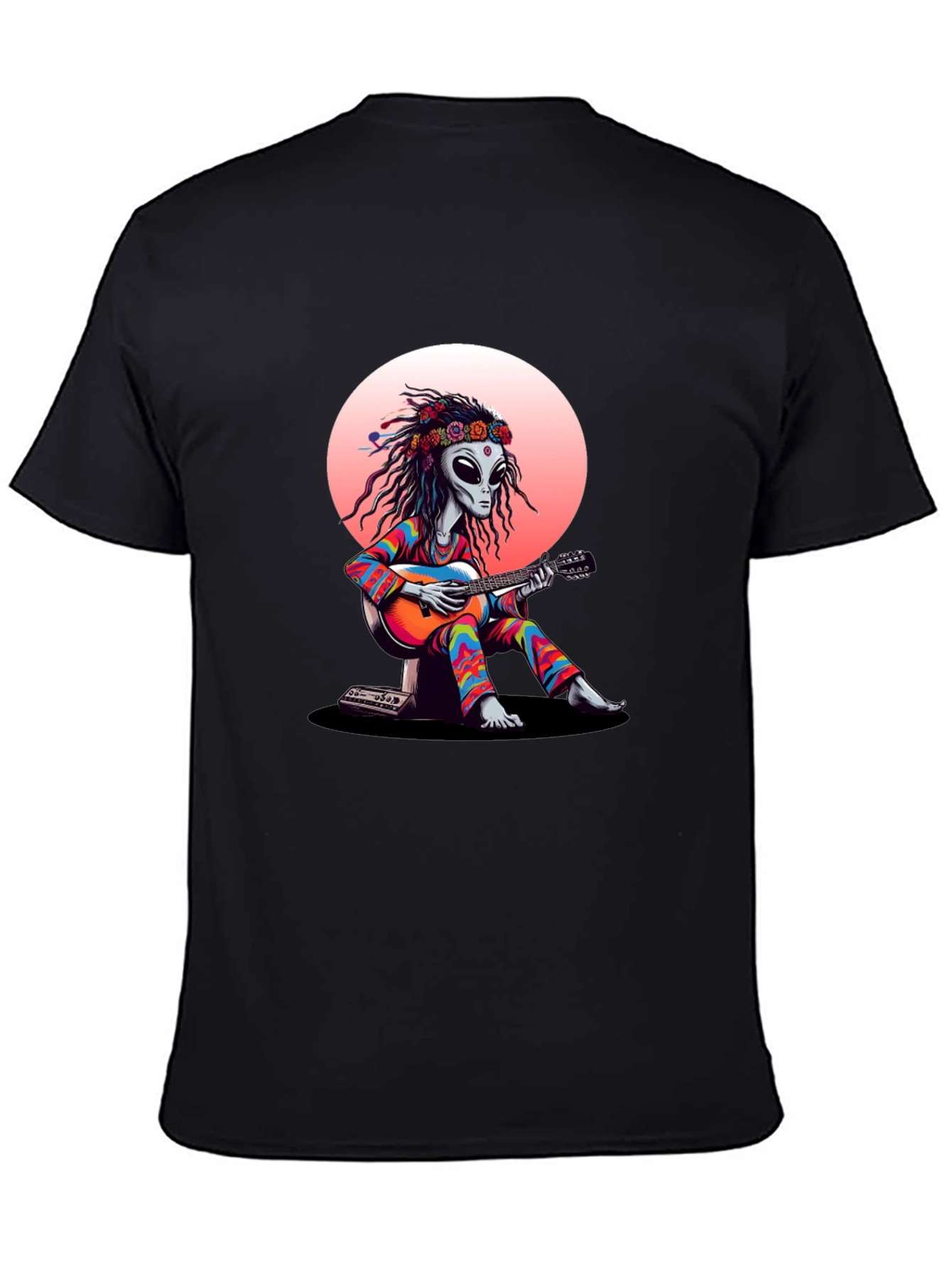 Alien Hippie T-Shirt: Retro Guitar Player