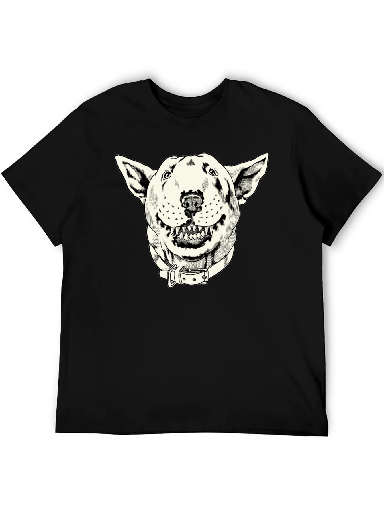 Dog Graphic Print Black T-Shirt