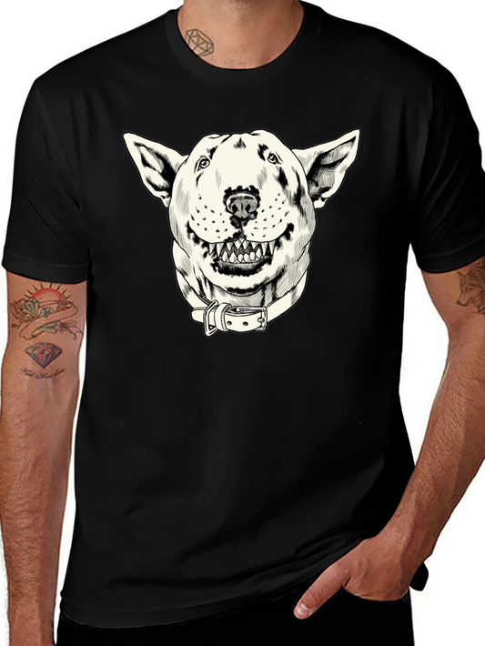 Dog Graphic Print Black T-Shirt