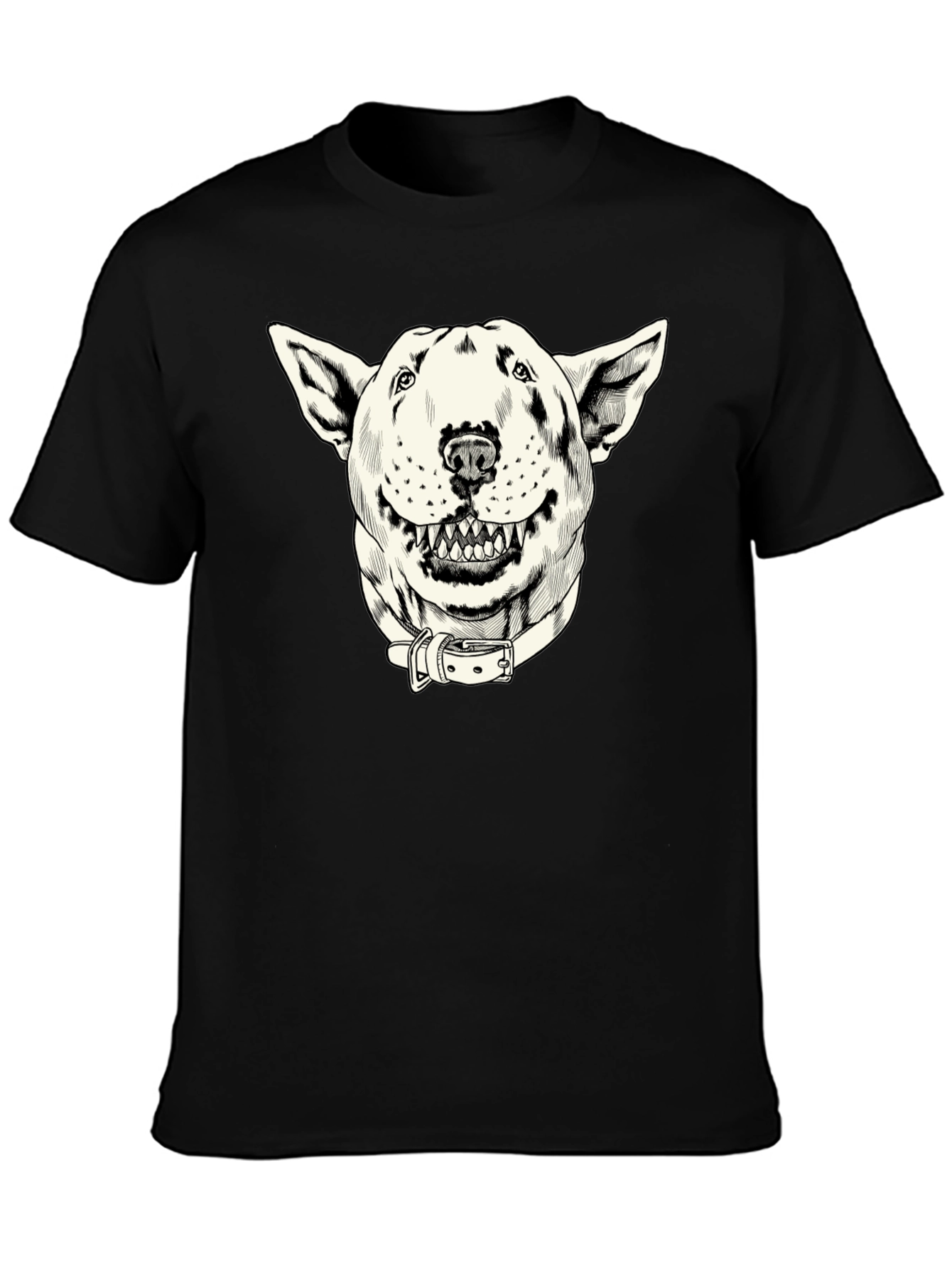 Dog Graphic Print Black T-Shirt