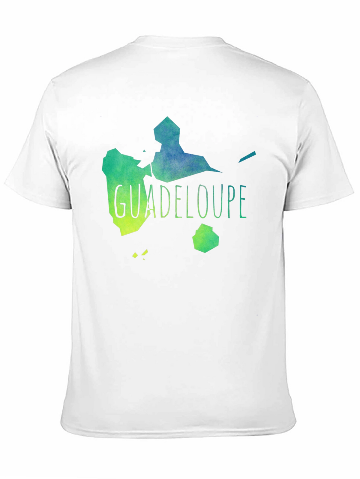 Guadeloupe Map T-Shirt Black Cotton Casual Style