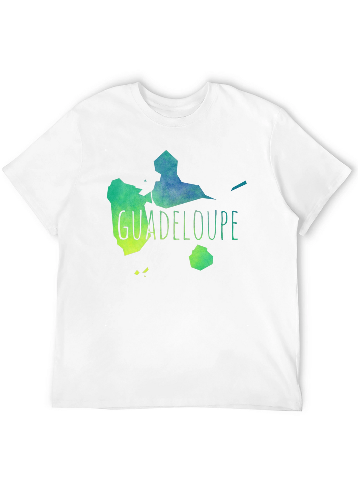 Guadeloupe Map T-Shirt Black Cotton Casual Style