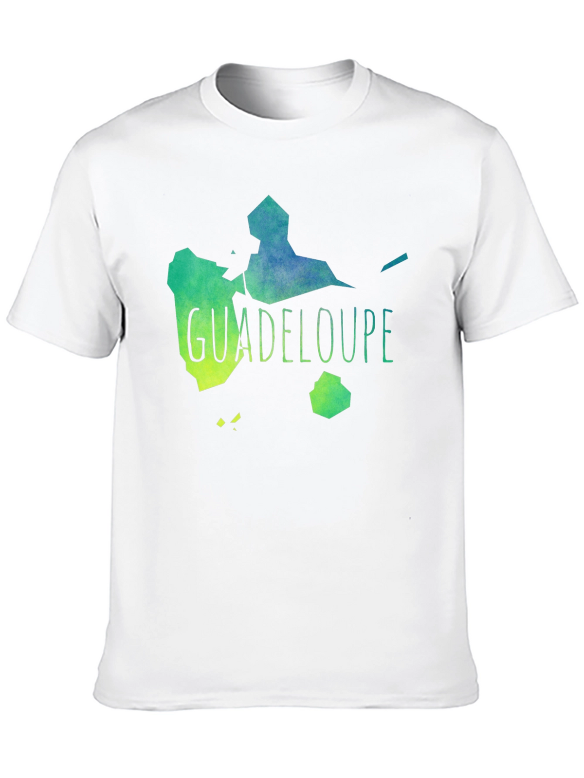 Guadeloupe Map T-Shirt Black Cotton Casual Style
