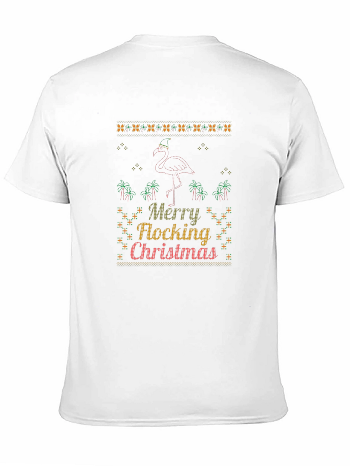 Merry Flocking Christmas Flamingo Graphic Tee