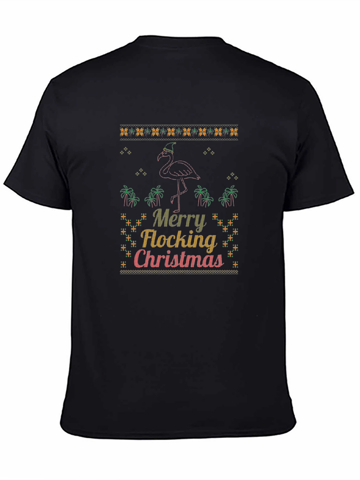 Merry Flocking Christmas Flamingo Graphic Tee