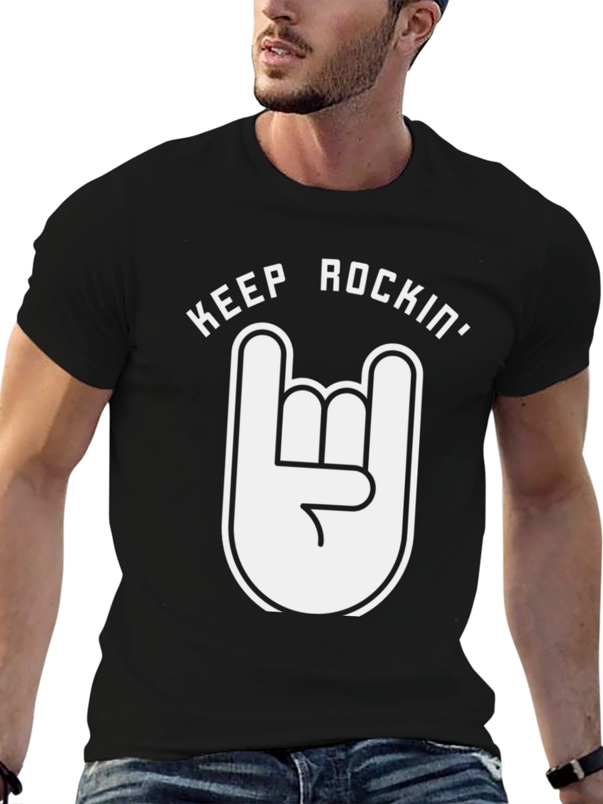 Keep Rockin Graphic Tee - Black