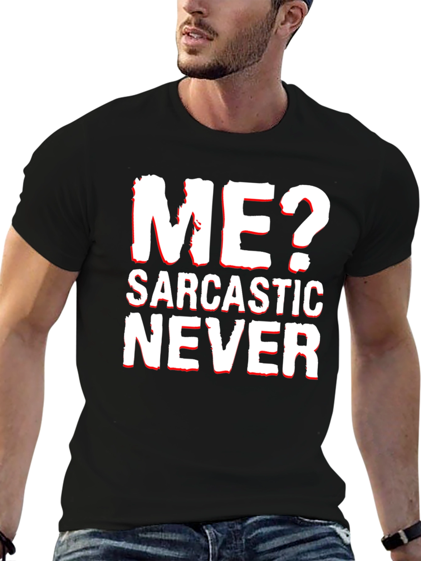 Sarcastic Never T-Shirt - Black