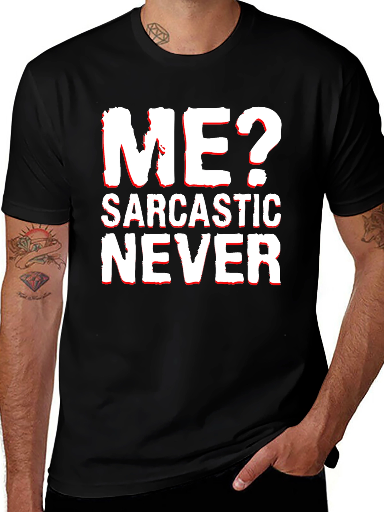 Sarcastic Never T-Shirt - Black