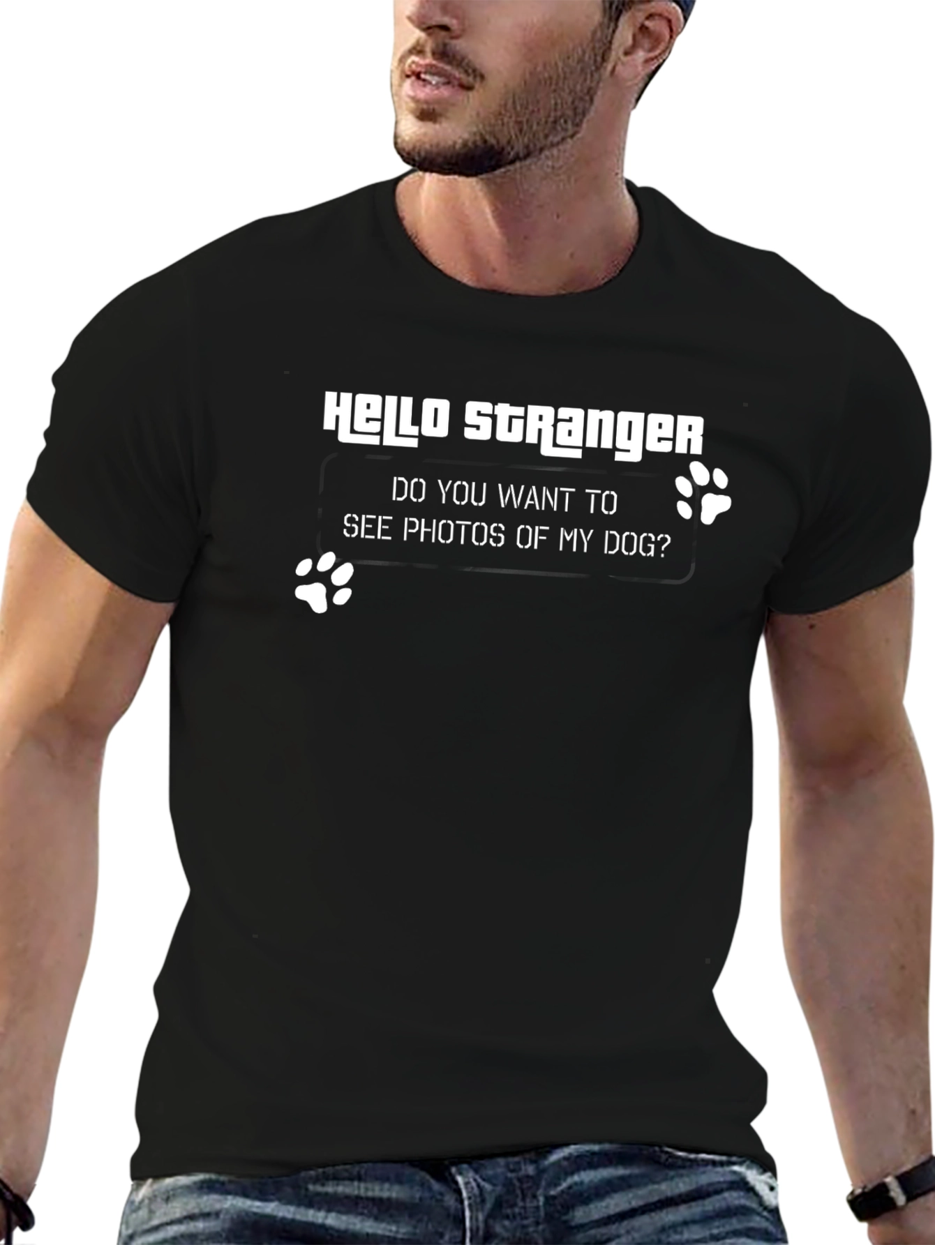Hello Stranger Dog Photo T-Shirt