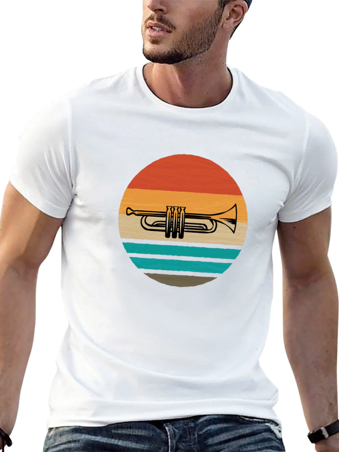 Retro Trumpet Sunset T-Shirt