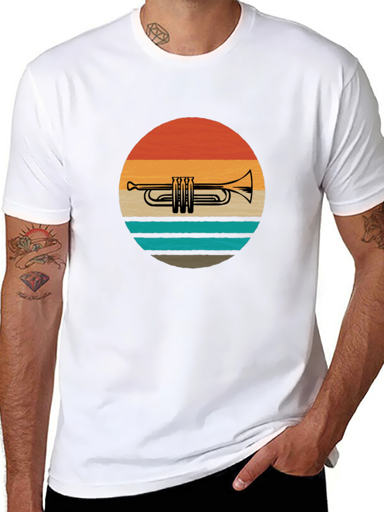 Retro Trumpet Sunset T-Shirt