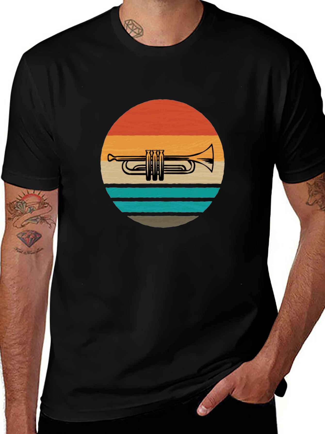 Retro Trumpet Sunset T-Shirt