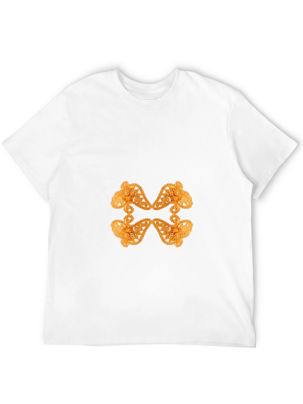 Ornate Gold Pattern Black T-Shirt