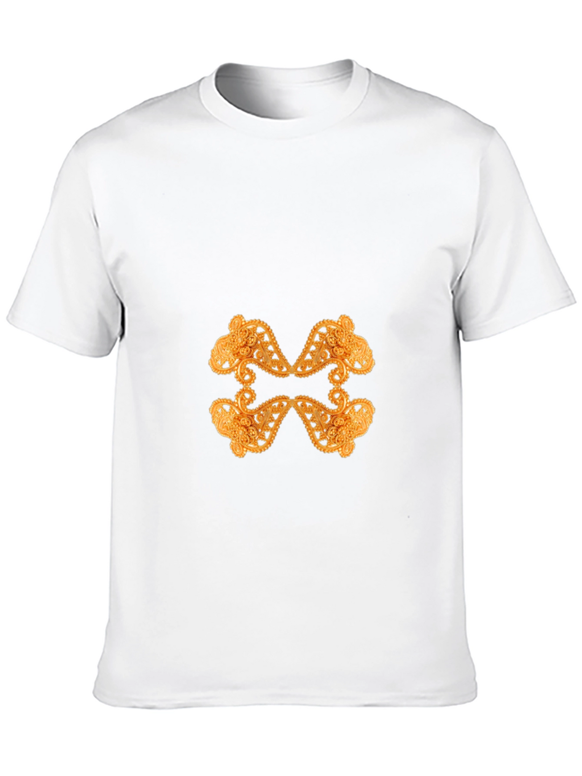 Ornate Gold Pattern Black T-Shirt