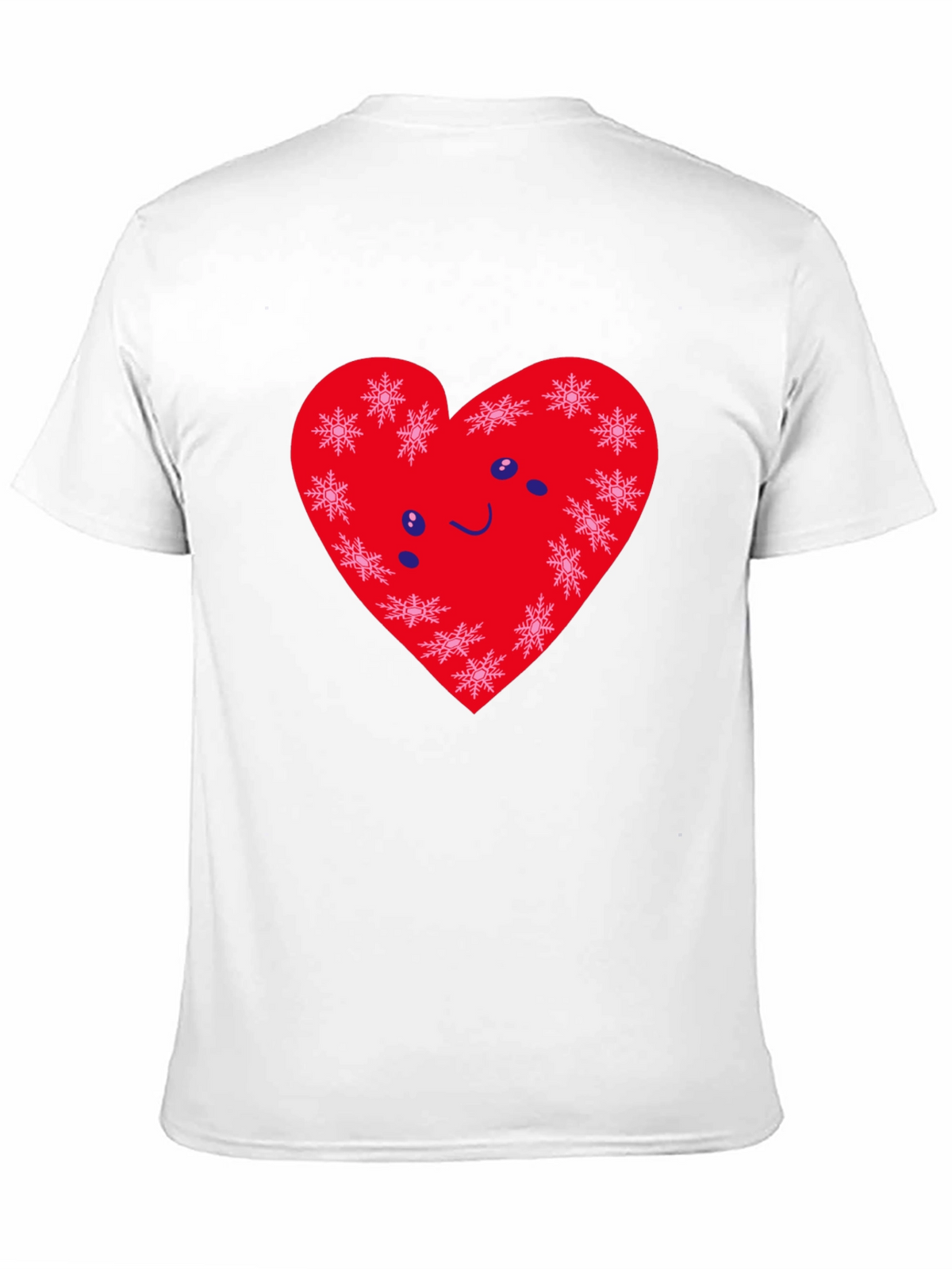 Heart Snowflake Graphic Black Tee Shirt