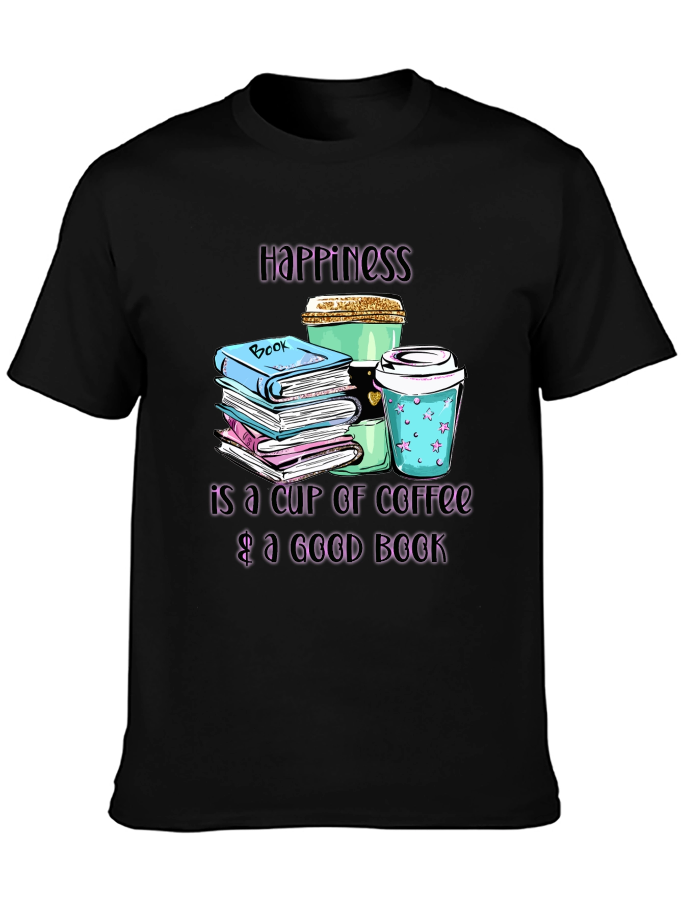 Happiness Coffee & Books Graphic Tee