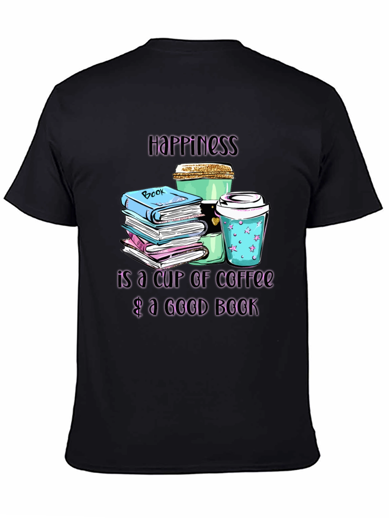 Happiness Coffee & Books Graphic Tee