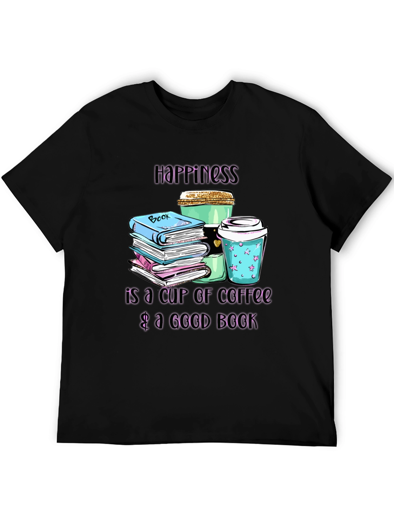 Happiness Coffee & Books Graphic Tee