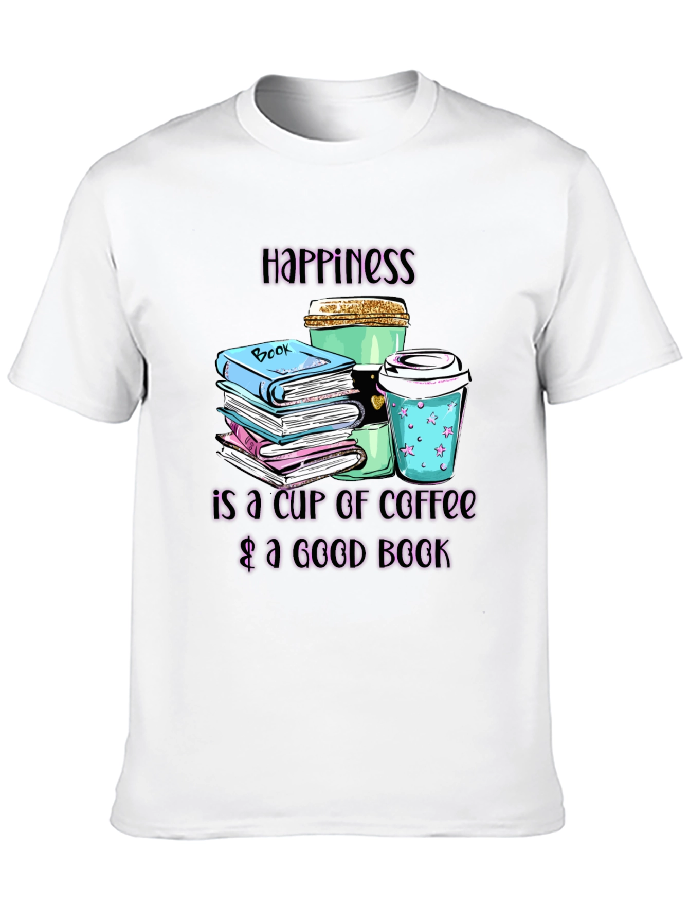 Happiness Coffee & Books Graphic Tee