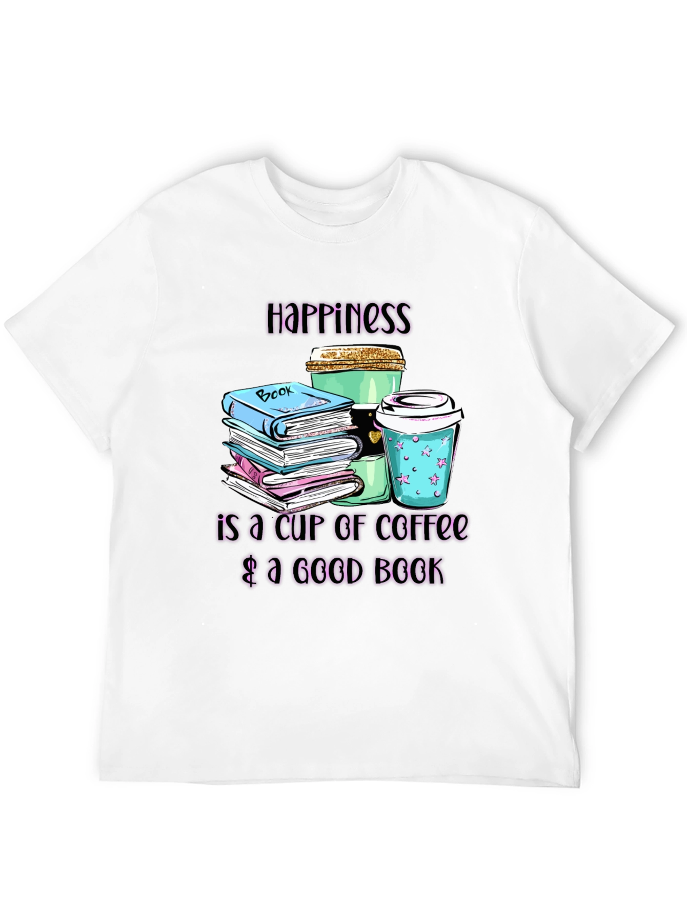 Happiness Coffee & Books Graphic Tee