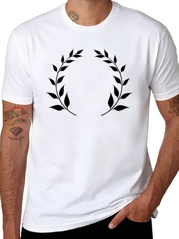 Classic Black Tee with Laurel Wreath Graphic
