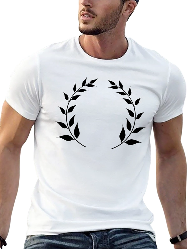Classic Black Tee with Laurel Wreath Graphic