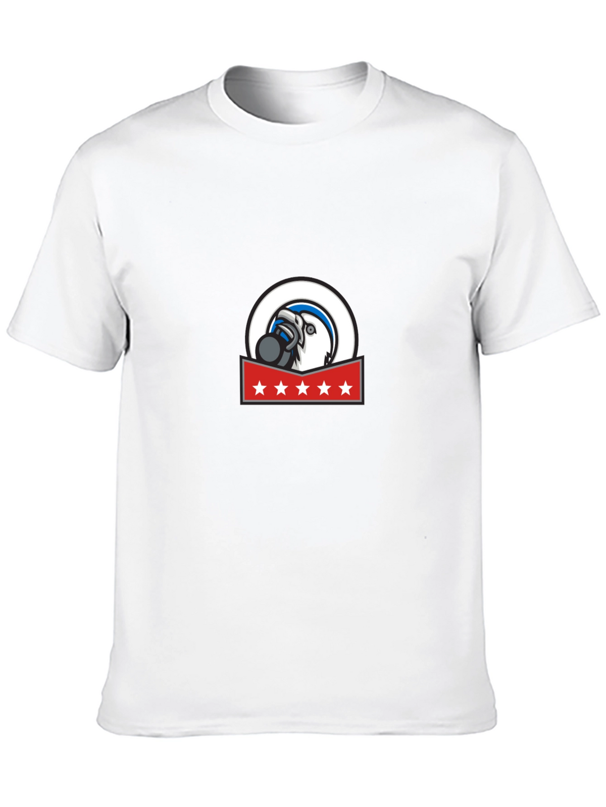 Mens Graphic Tee: Eagle Mascot Design Soft Cotton Blend