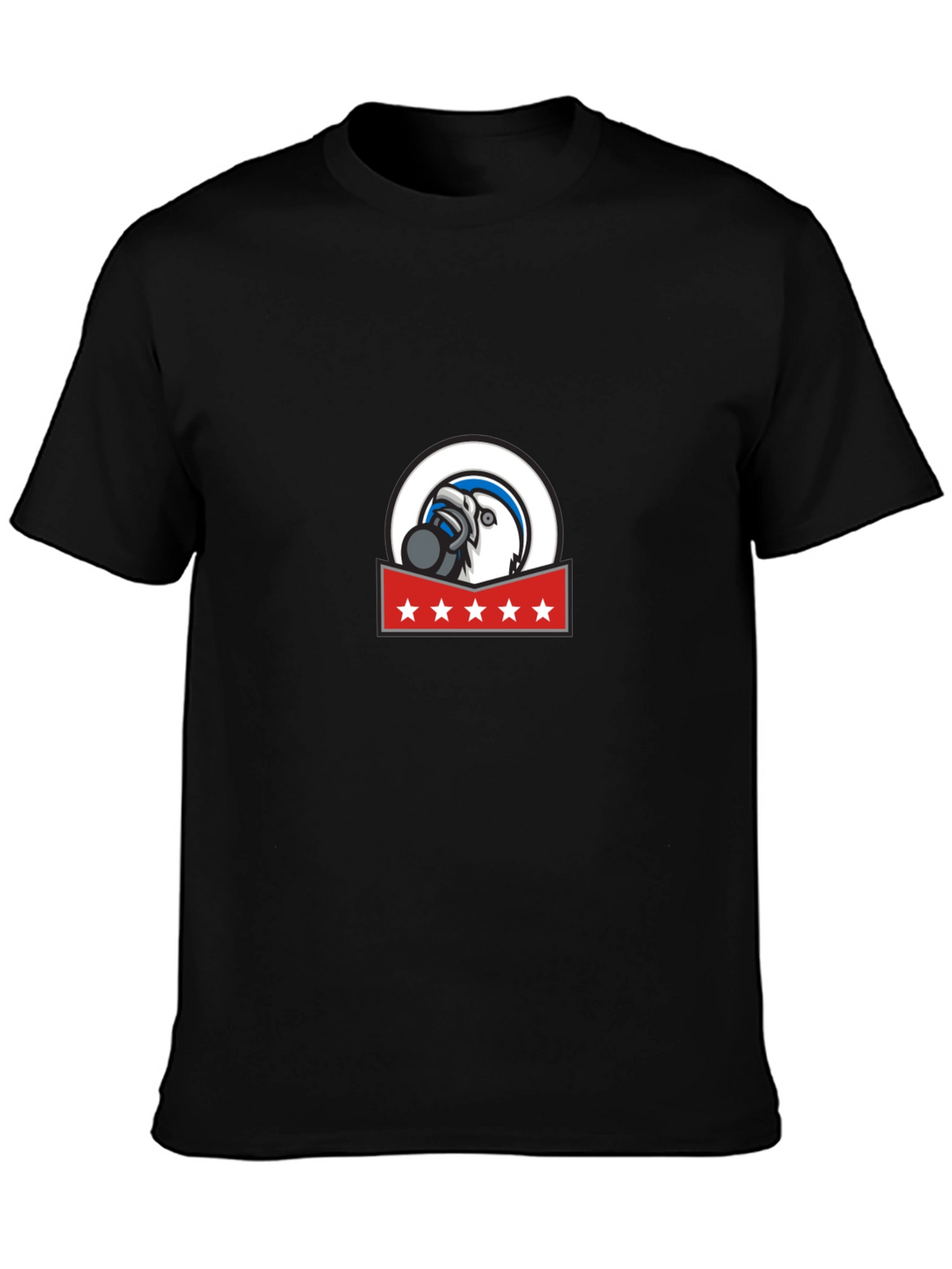 Mens Graphic Tee: Eagle Mascot Design Soft Cotton Blend