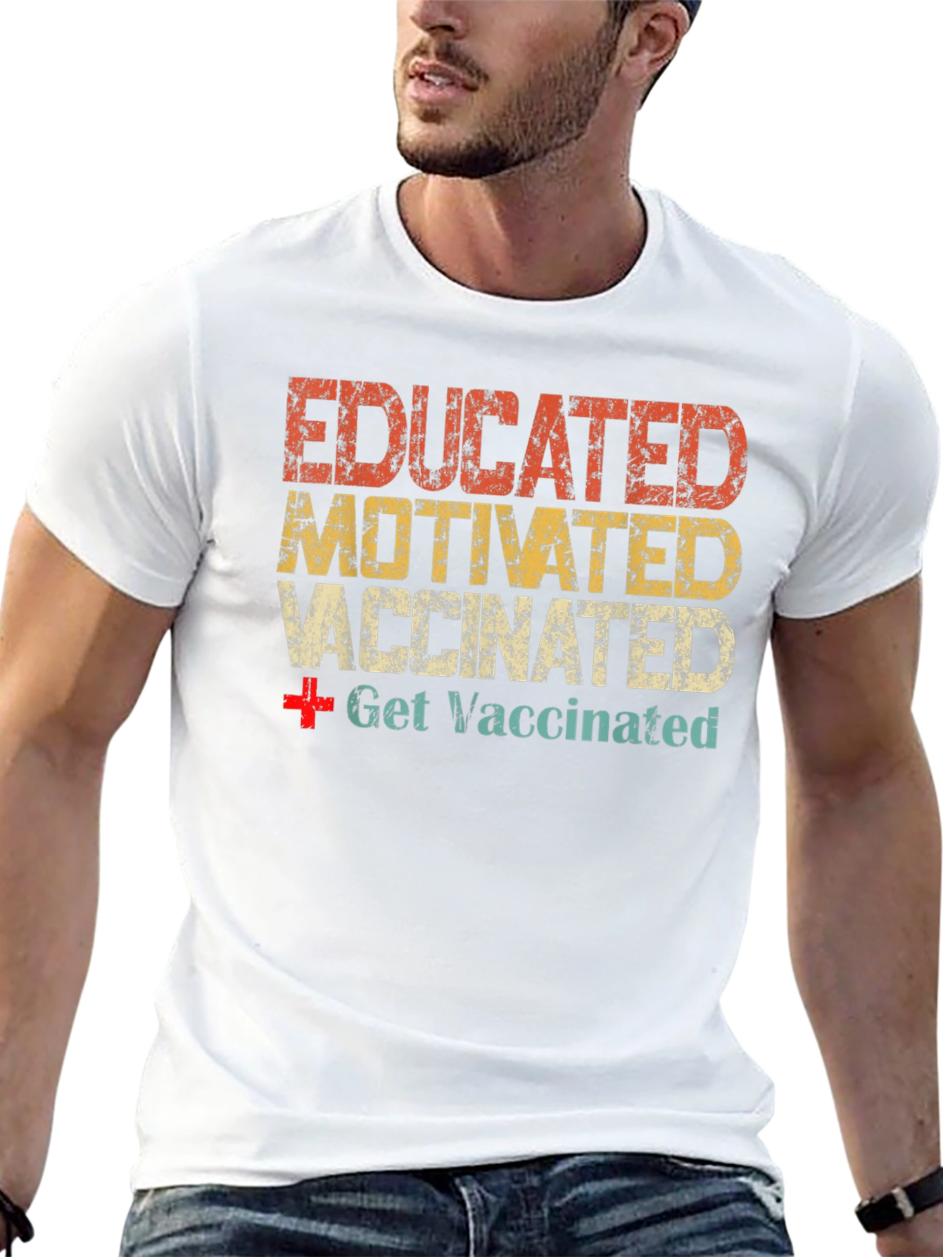 Educated Motivated Vaccinated Graphic T-Shirt