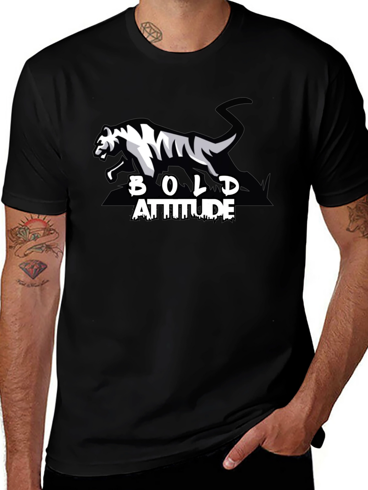 Bold Attitude Graphic Tee - Black