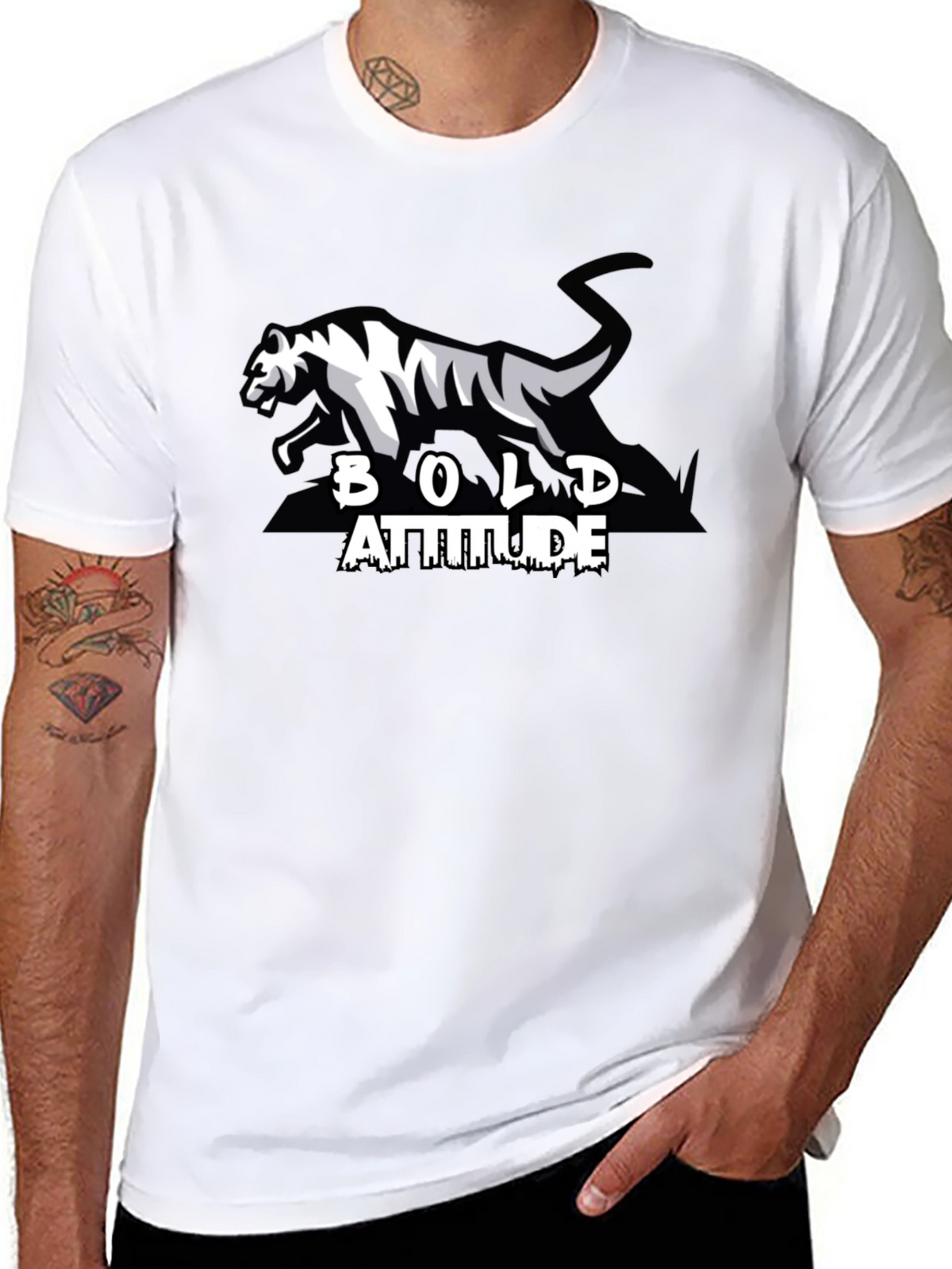 Bold Attitude Graphic Tee - Black