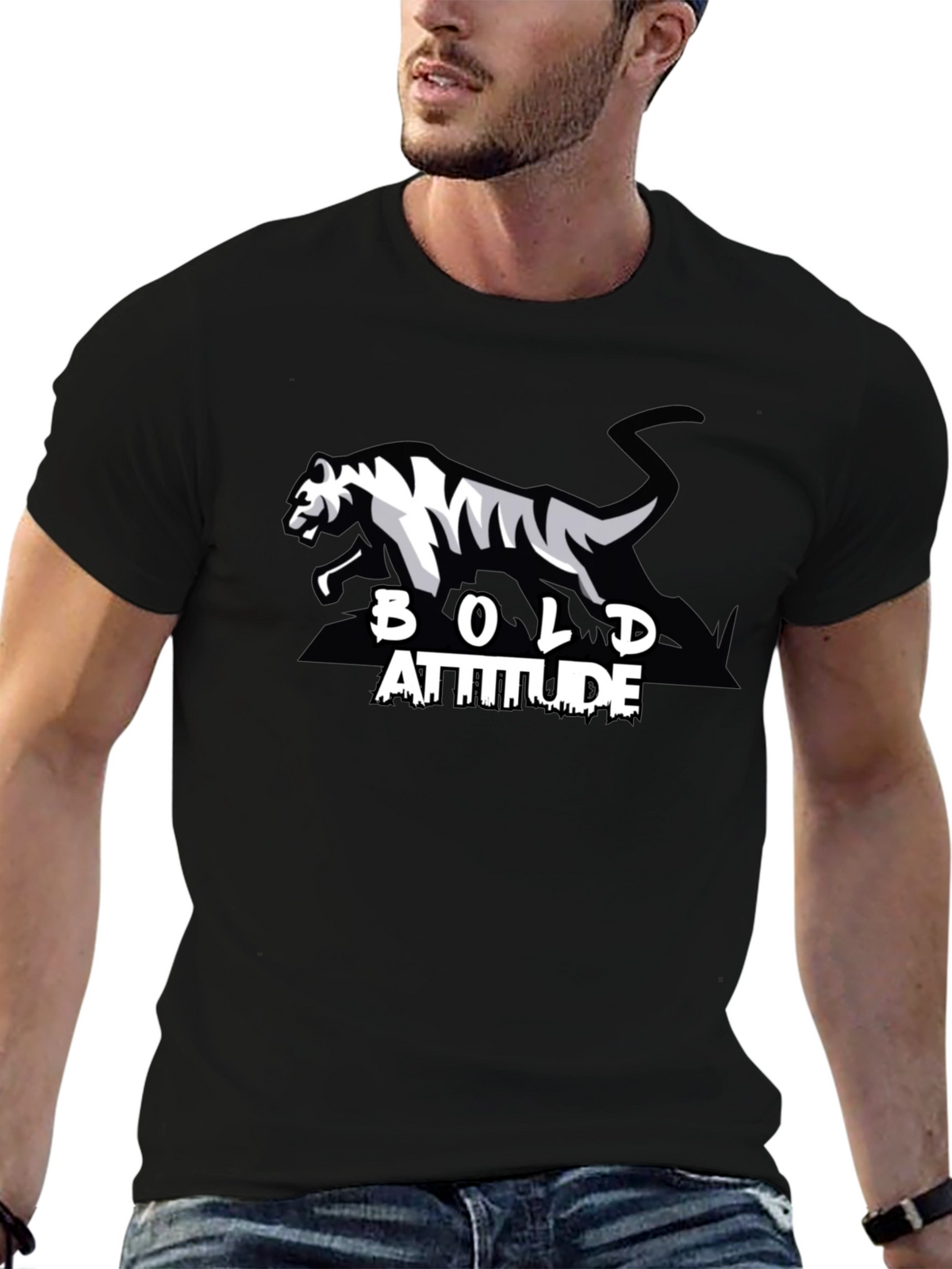 Bold Attitude Graphic Tee - Black