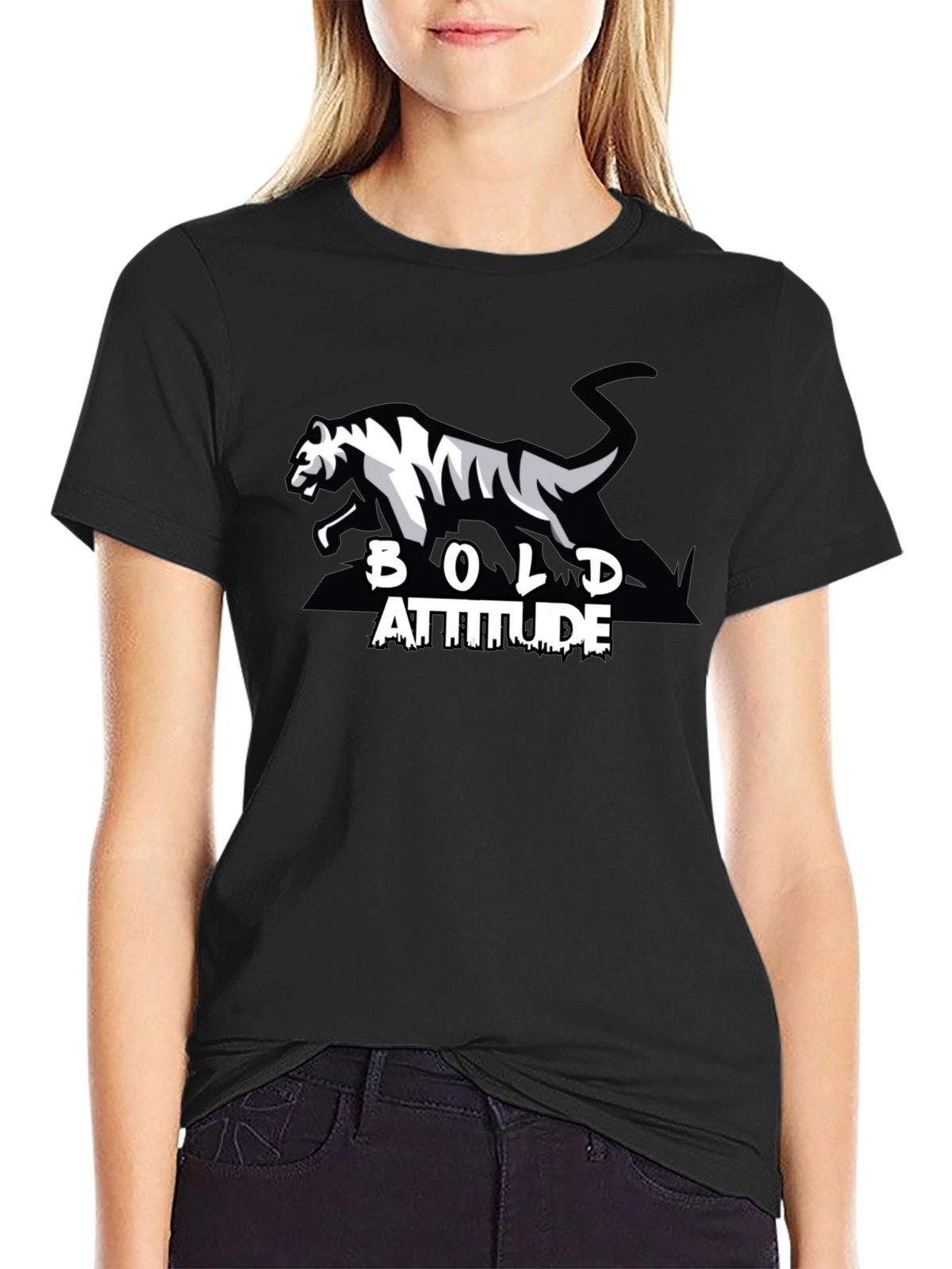 Bold Attitude Graphic Tee - Black