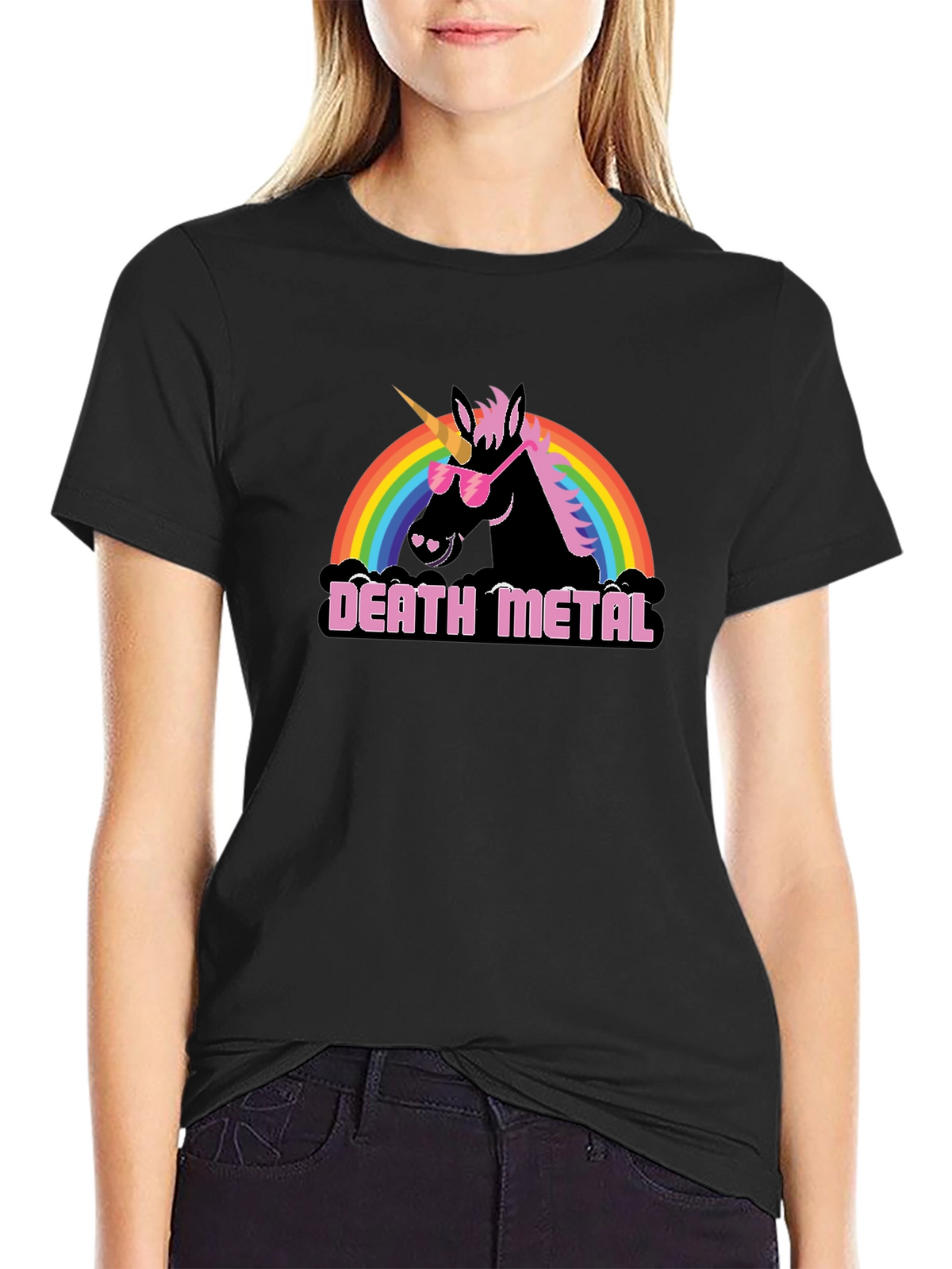 Death Metal Unicorn Graphic Tee