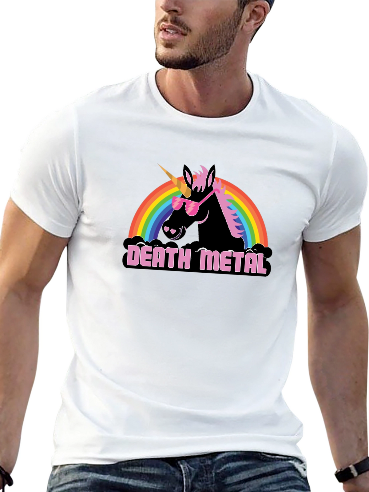 Death Metal Unicorn Graphic Tee