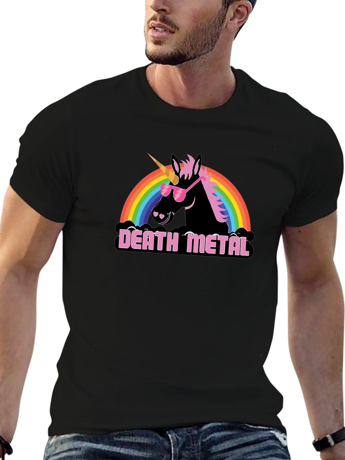 Death Metal Unicorn Graphic Tee