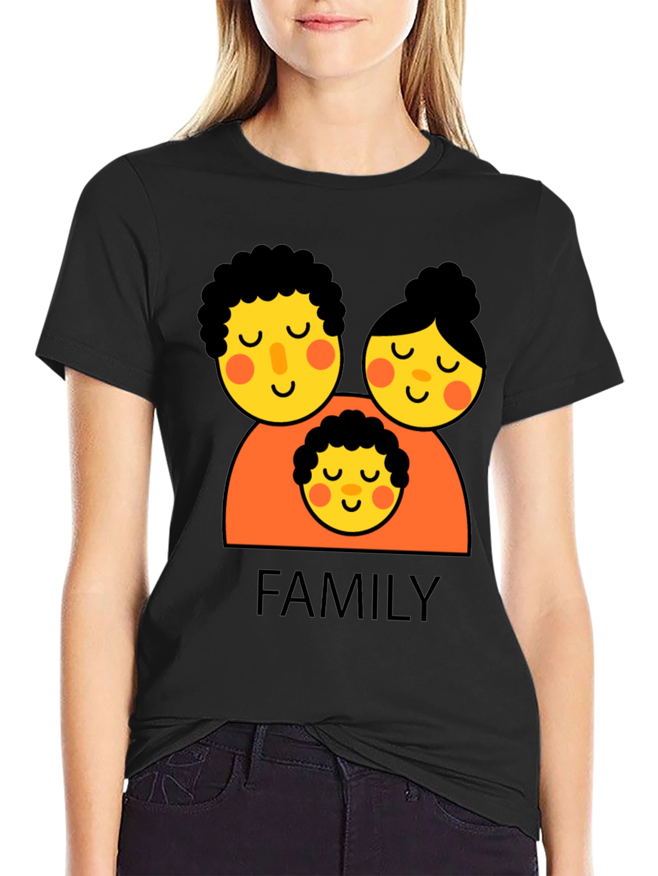 Family Graphic Black T-Shirt