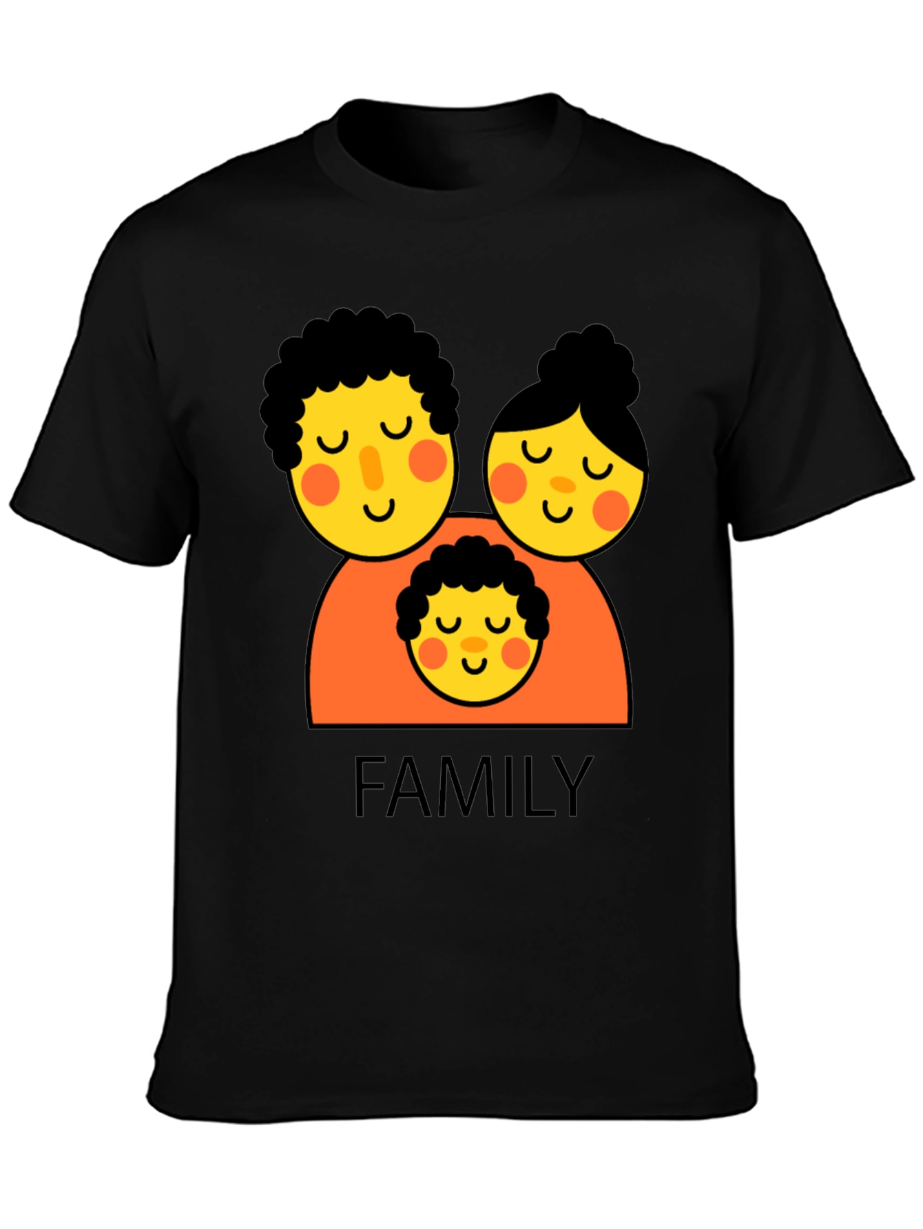 Family Graphic Black T-Shirt