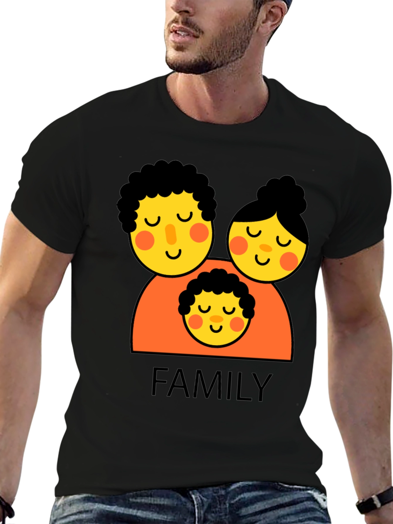 Family Graphic Black T-Shirt